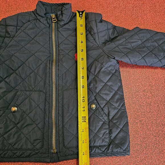 Polo Ralph Lauren Navy Quilted Full Zip Jacket 2T Preppy Toddler Play Coat - Picture 8 of 11